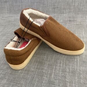 Josiny Brown Corduroy Faux Fur Lined Slip‎ On Sneakers Shoes D-DF018-1-ZONG-6